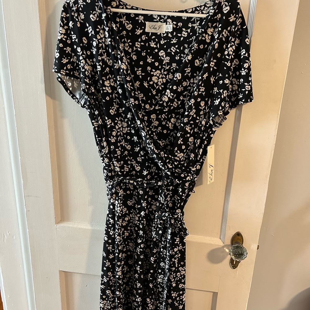 B & W Floral  Eliza J Dress